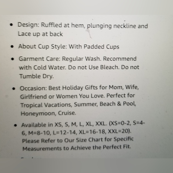 NWT MONOKINI V NECK RUFFLE CUT OUT LACE UP BACK SIZE XL SLIMMING - Picture 8 of 13